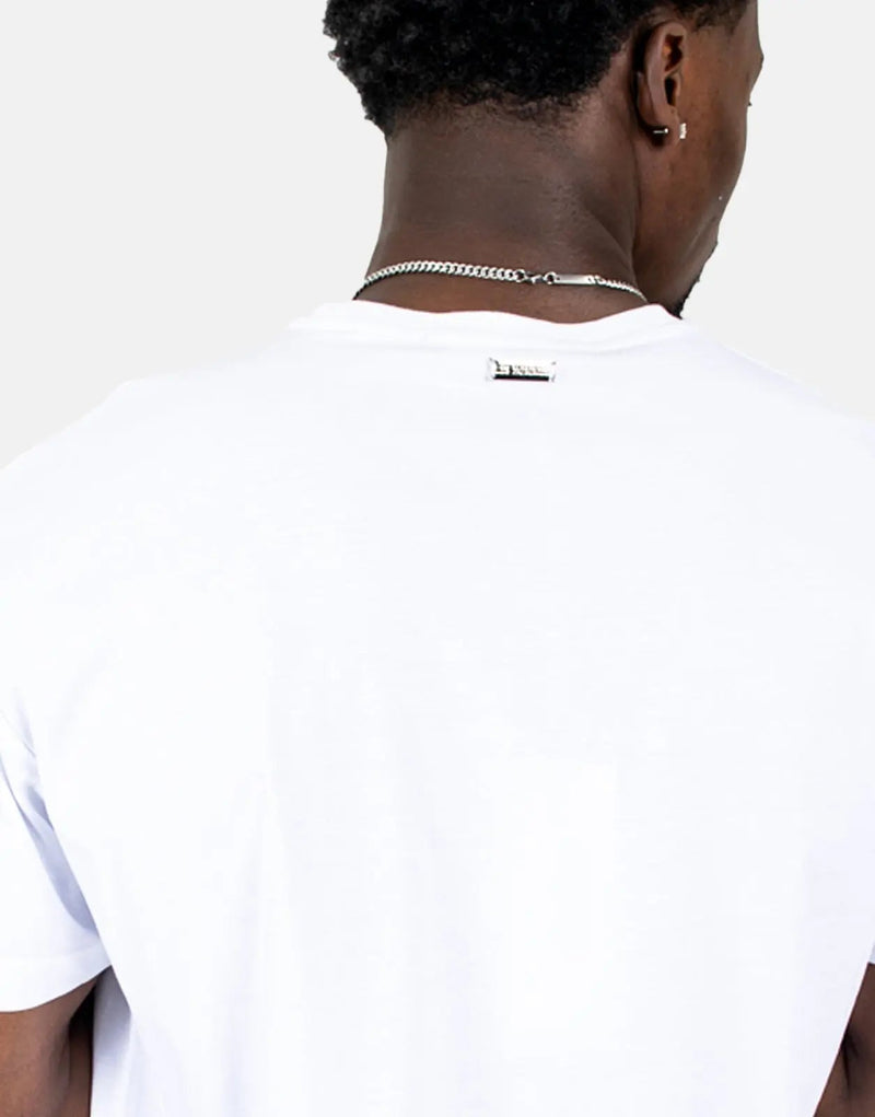 Les Hommes Graphic Print White T-Shirt