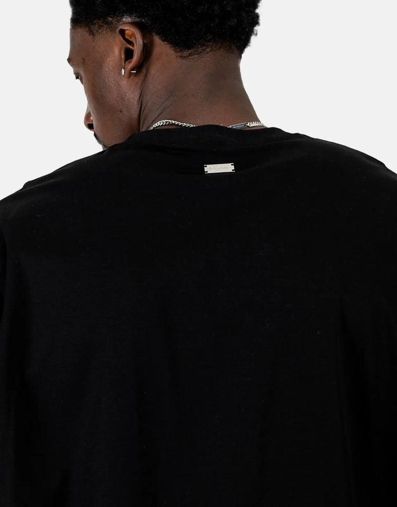 Les Hommes Shadow Graphic Black T-Shirt