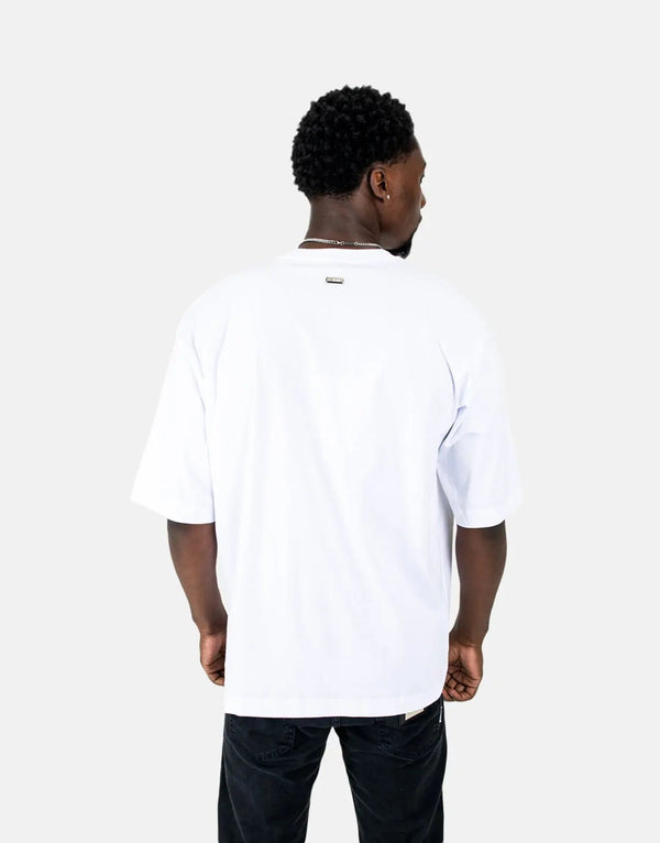 Les Hommes Shadow Graphic White T-Shirt