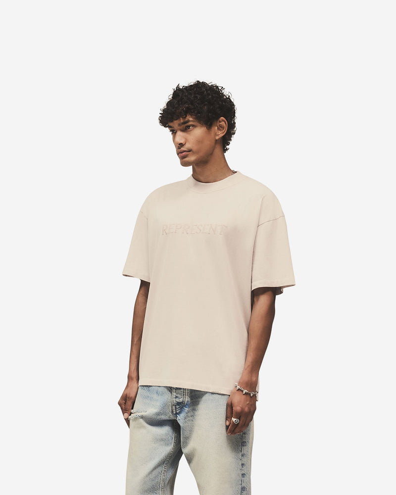 Embroidered Serif Logo T-Shirt - Concrete
