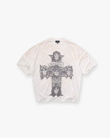 Represent X Guns N' Roses Cross T-Shirt - Washed Ecru