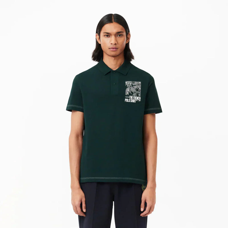 Lacoste Back and Front Print Lacoste Movement Polo Shirt