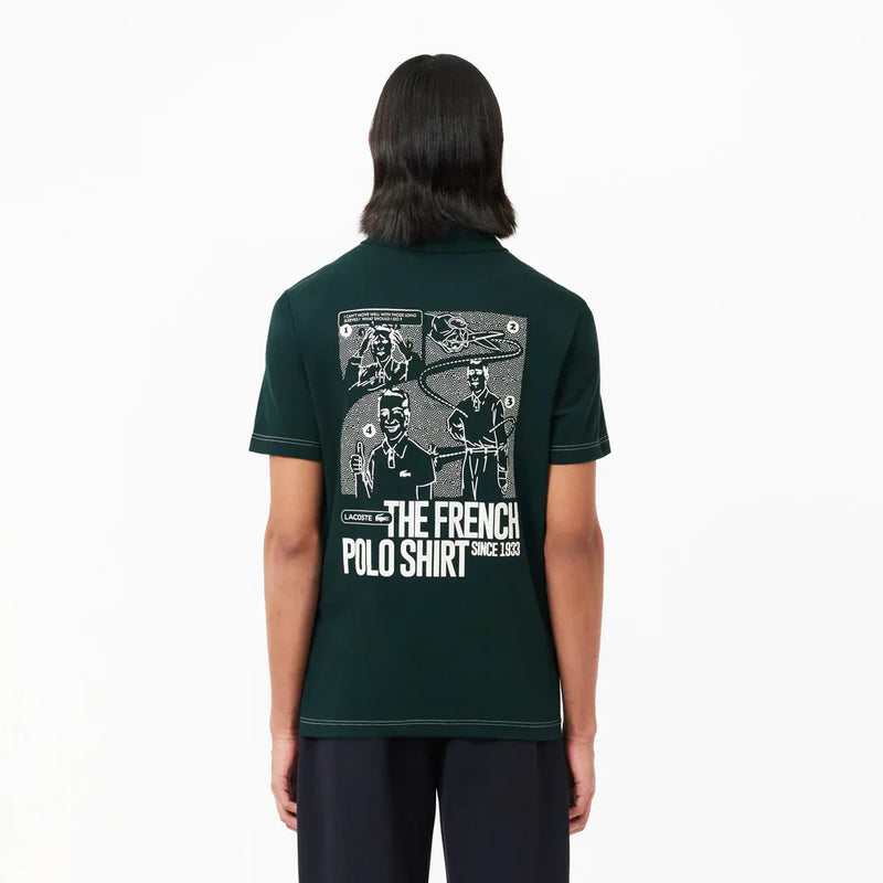 Lacoste Back and Front Print Lacoste Movement Polo Shirt