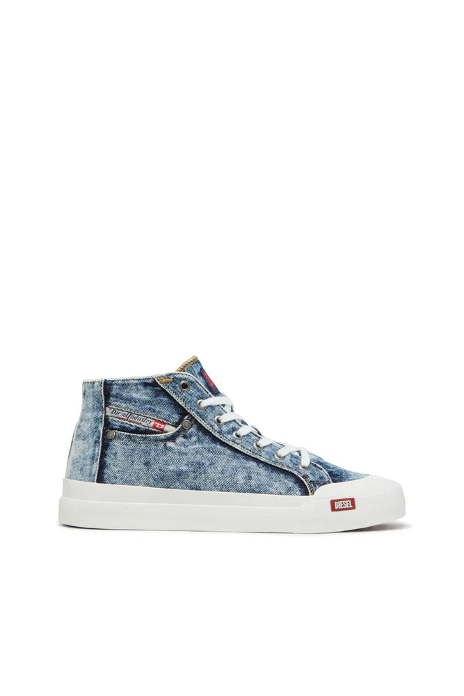 S-Athos-High-top denim sneakers with pocket detail