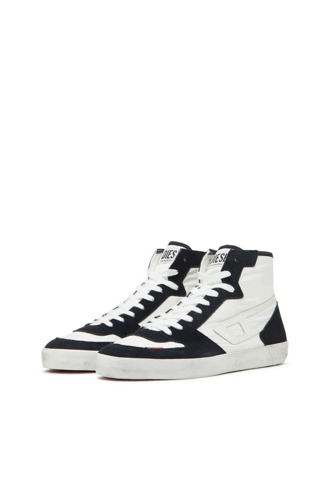S-Leroji D-Padded-ripstop and suede high-top sneakers