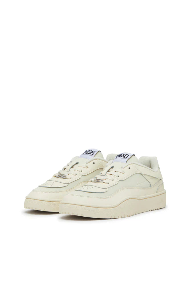 S-Oval Skate-Fabric-panelled leather sneakers