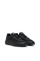 S-Oval Skate-Fabric-panelled leather sneakers