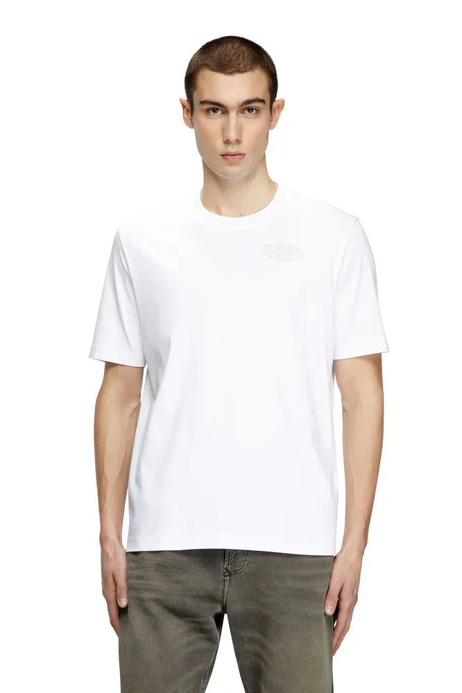 Diesel Mercerized cotton T-shirt with tonal logo