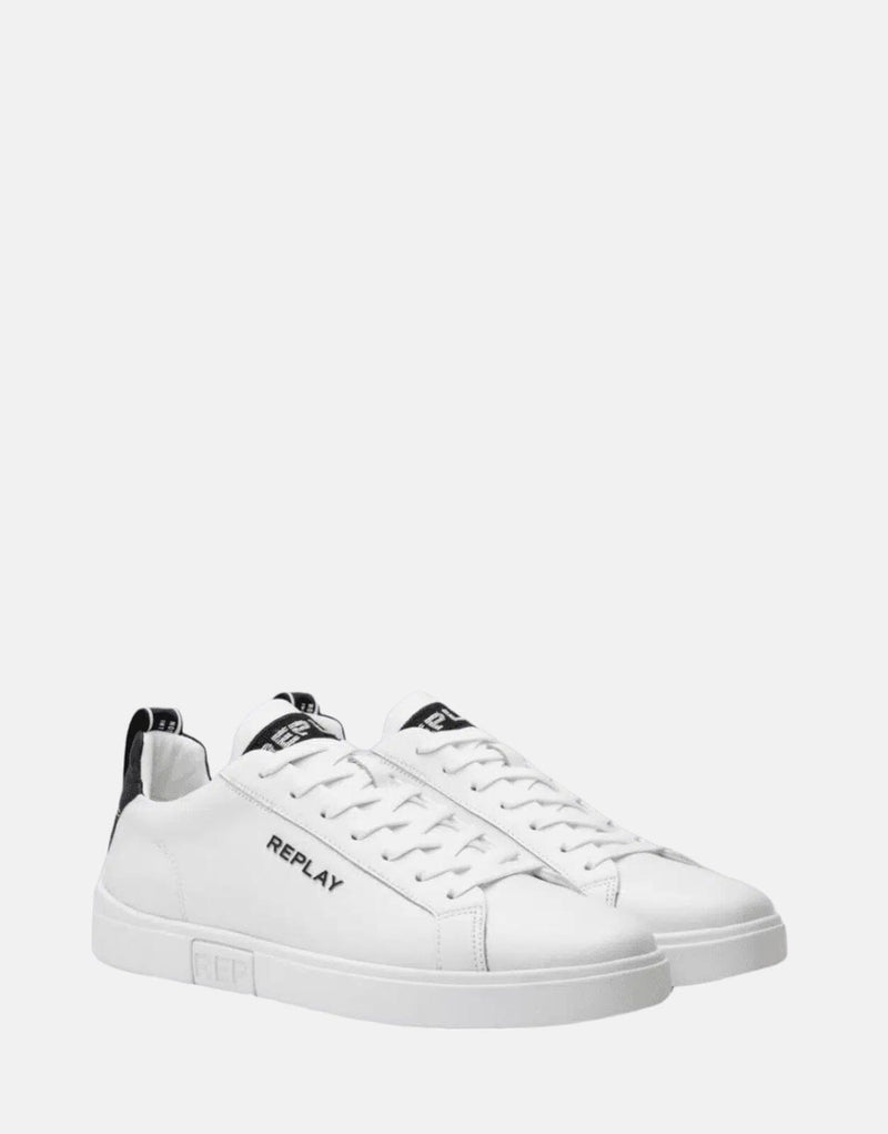 Replay Polys Logo White Black Sneakers