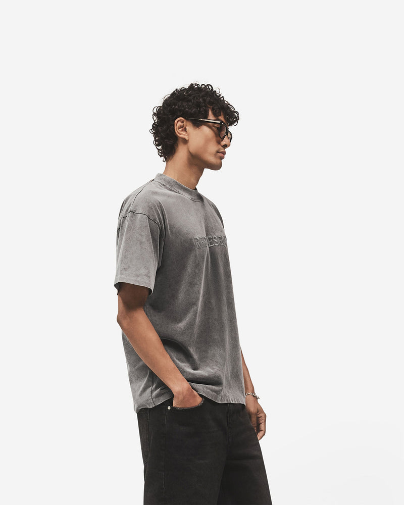 Embroidered Serif Logo T-Shirt - Vintage Grey