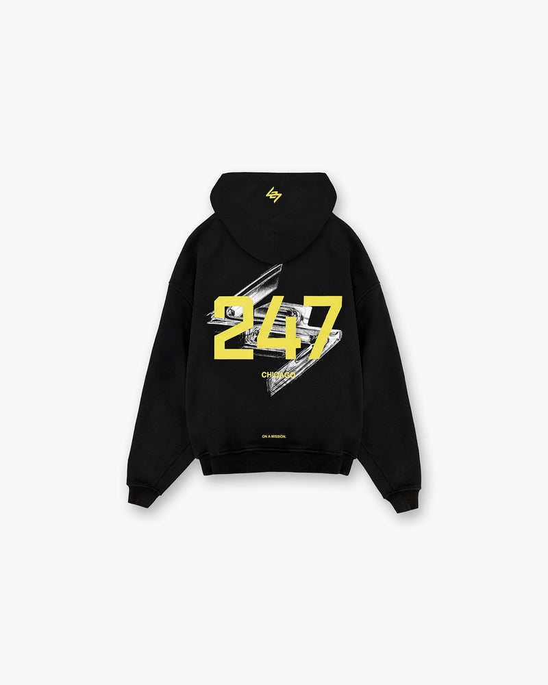 247 Chicago Oversized Hoodie - Jet Black