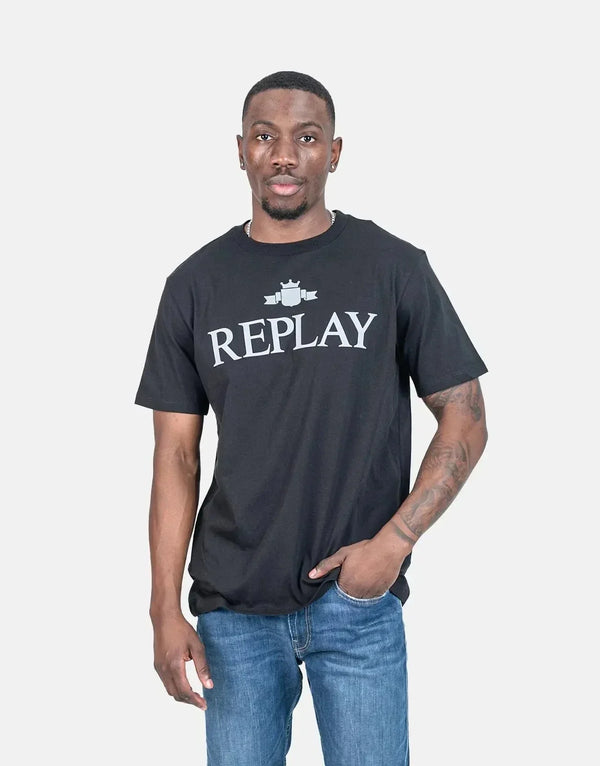 Replay Classic Large Font T-Shirt Black
