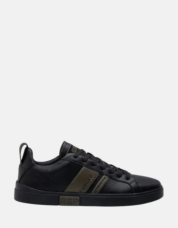 Replay Poly Stripes 2 Black/Mil Green Sneakers