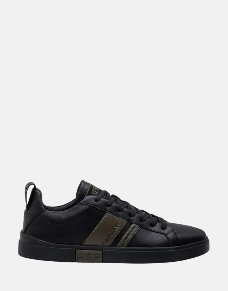Replay Poly Stripes 2 Black/Mil Green Sneakers