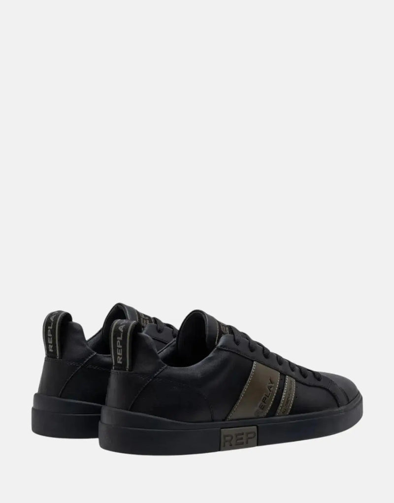 Replay Poly Stripes 2 Black/Mil Green Sneakers