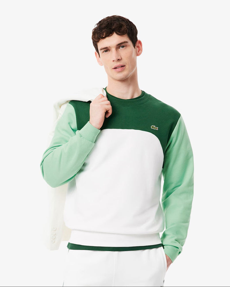Lacoste Colour-Block Cotton Fleece Sweatshirt