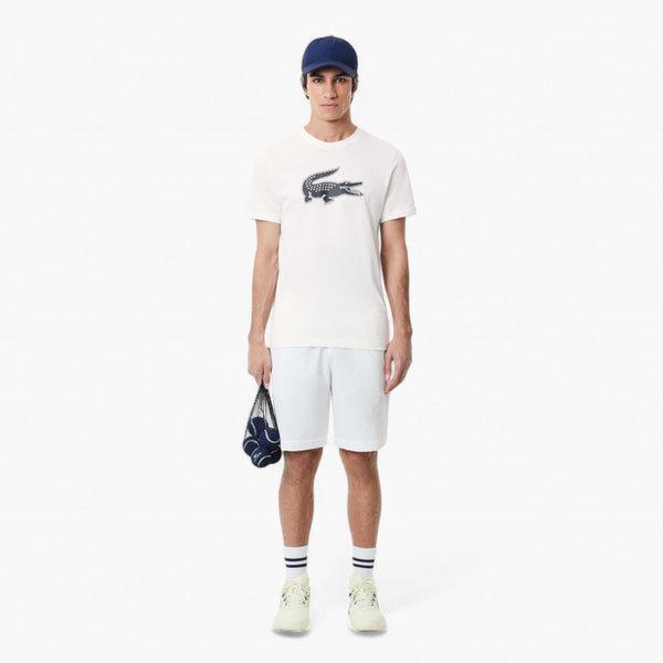 Crew Neck Crocodile Print Organic Cotton T-Shirt