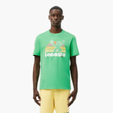 Washed Effect Tennis Print T-Shirt