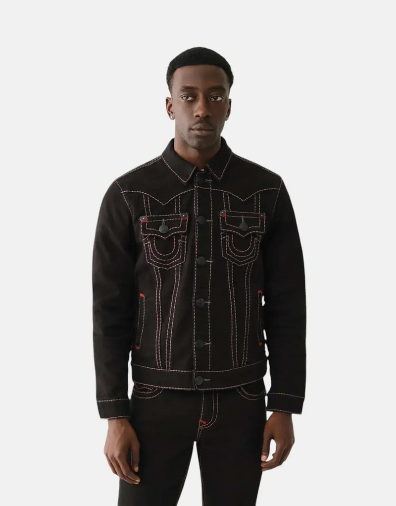 True Religion Jimmy Pikstitch Black Jacket