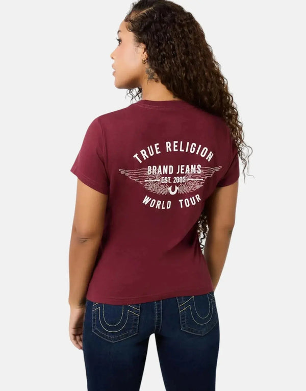 True Religion Retro Crystal Wing Red T-Shirt