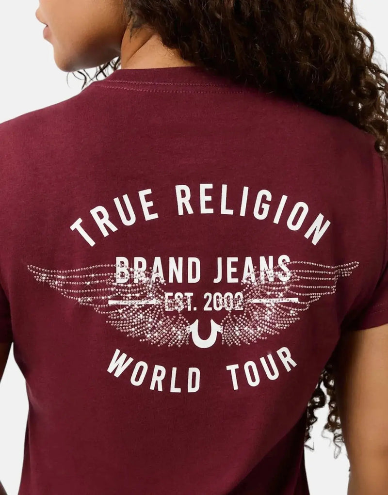 True Religion Retro Crystal Wing Red T-Shirt