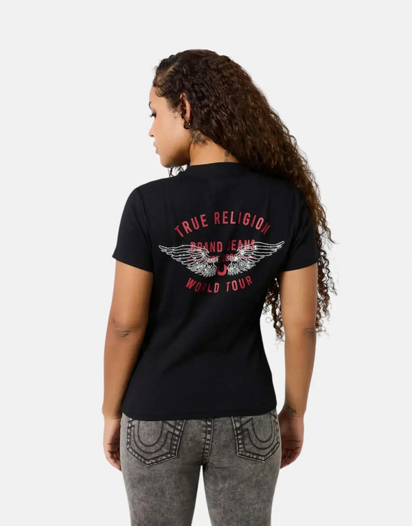 True Religion Retro Crystal Wing T-Shirt Black