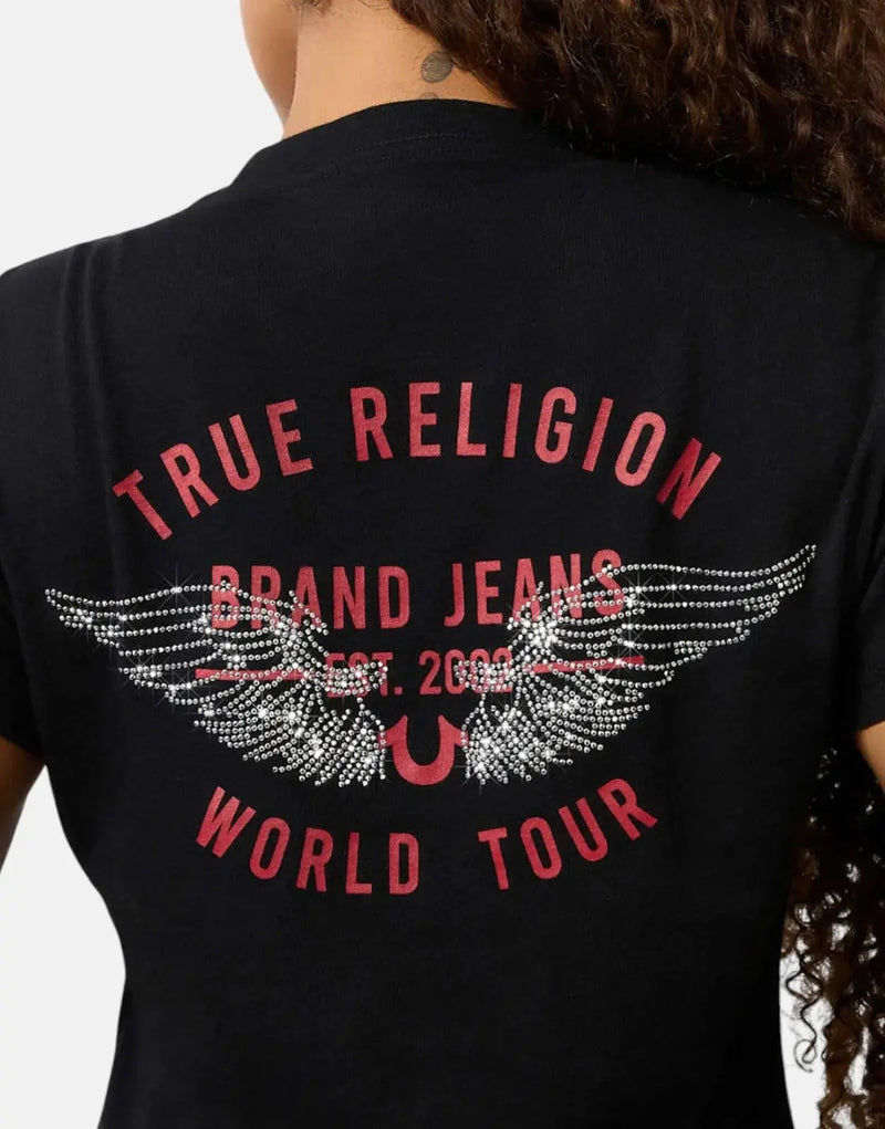 True Religion Retro Crystal Wing T-Shirt Black