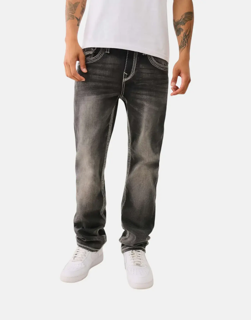 True Religion Ricky Big QT Flap Grey Wash Jeans