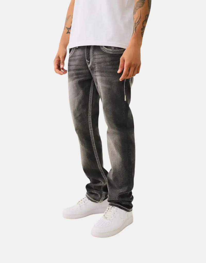 True Religion Ricky Big QT Flap Grey Wash Jeans