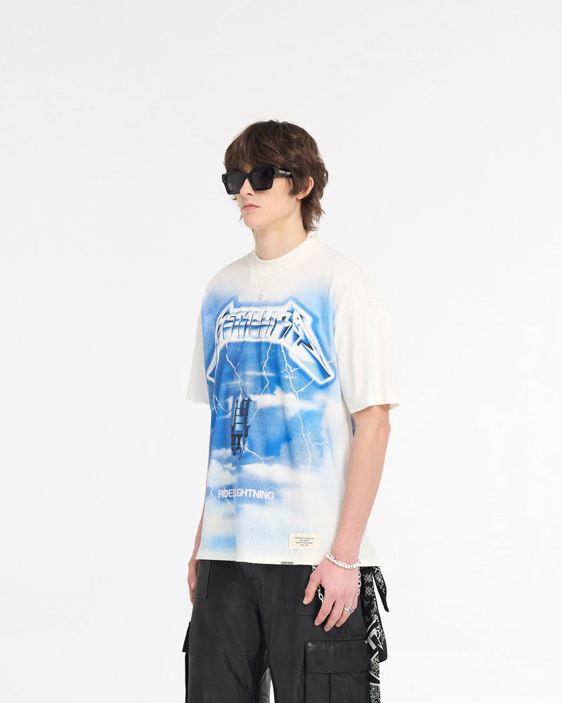 Represent X Metallica Ride The Lightning T-Shirt - Flat White