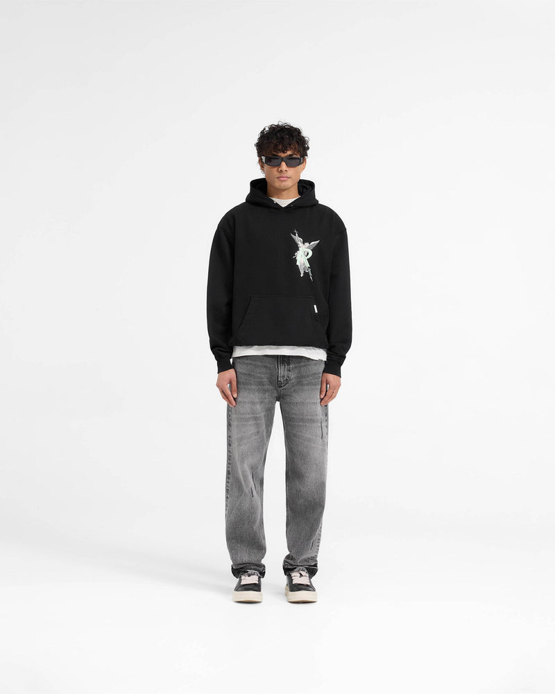 Archangel Initial Hoodie - Jet Black