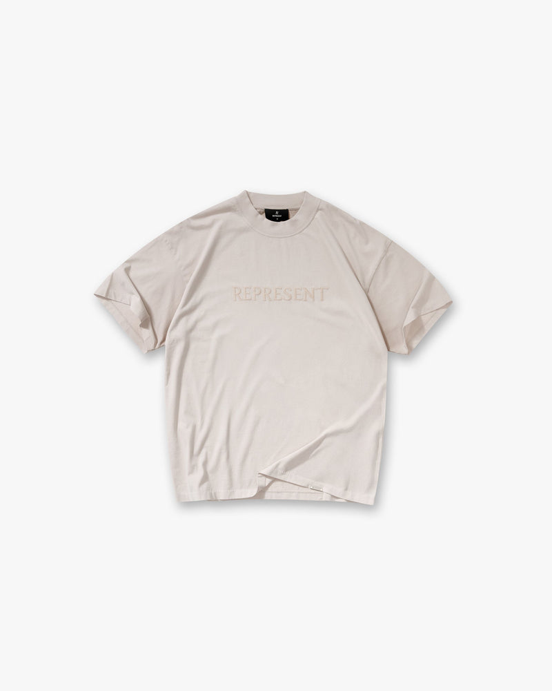 Embroidered Serif Logo T-Shirt - Concrete