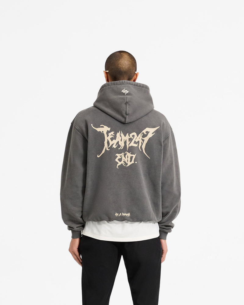 Team 247 X END Oversized Hoodie - Washed Grey