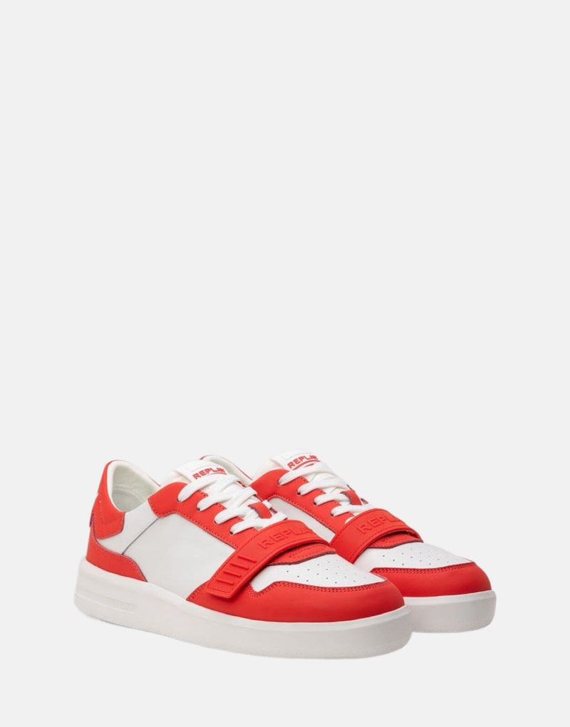 Replay University M Velcro White/Red Sneakers