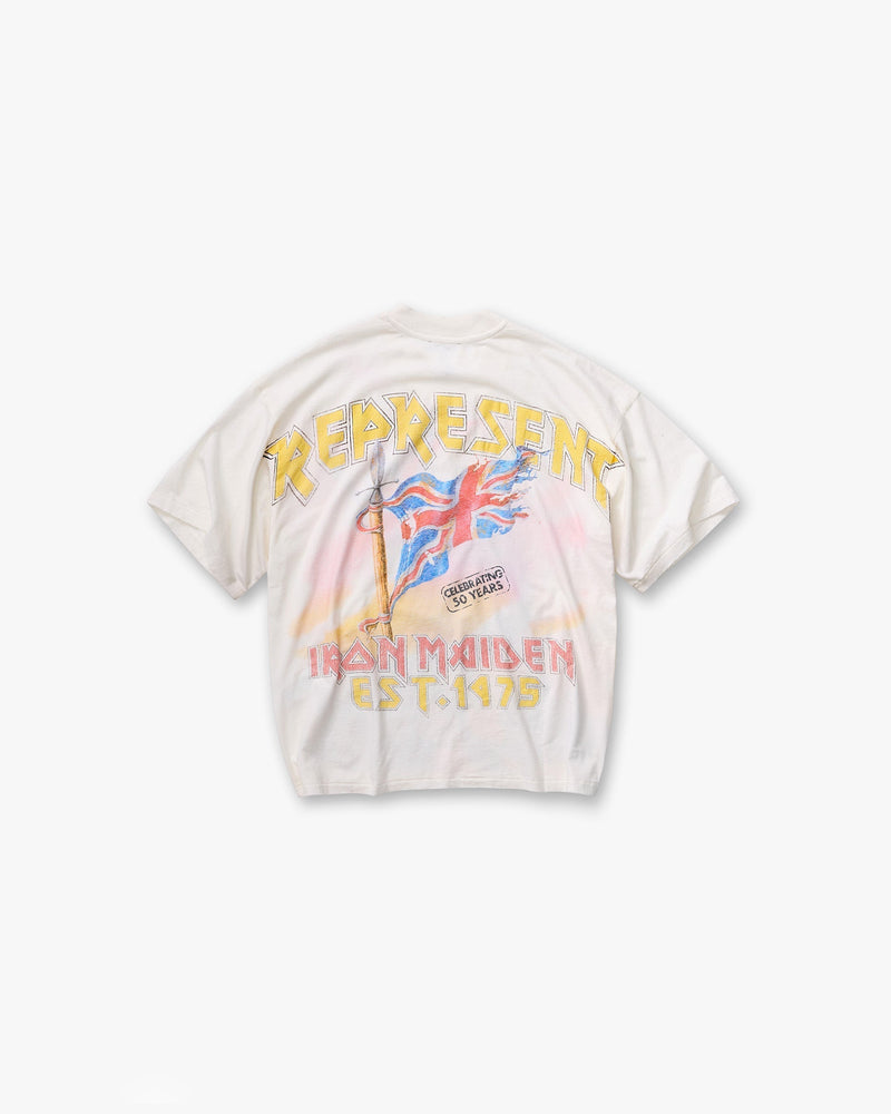 Represent X Iron Maiden Steed T-Shirt - Flat White