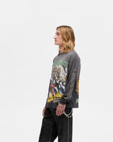 Represent X Iron Maiden Number Of The Beast Long Sleeve T-Shirt - Sunfade Grey
