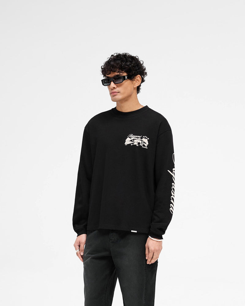 Raceway Long Sleeve T-Shirt - Jet Black