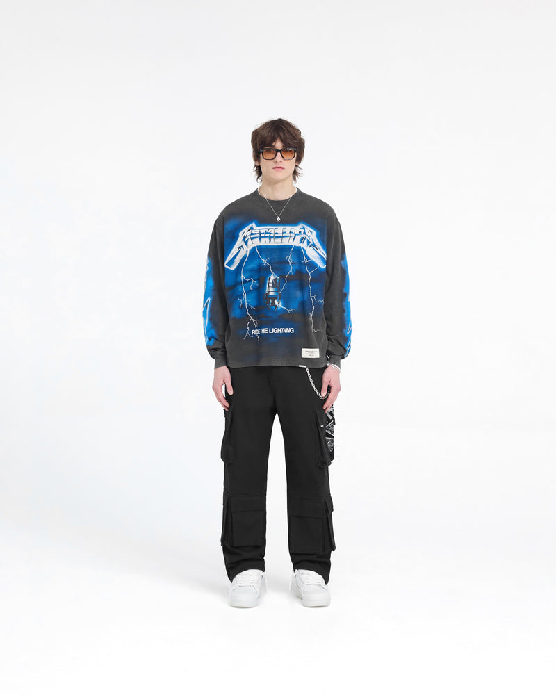 Represent X Metallica Ride The Lightning Long Sleeve T-Shirt - Vintage Grey