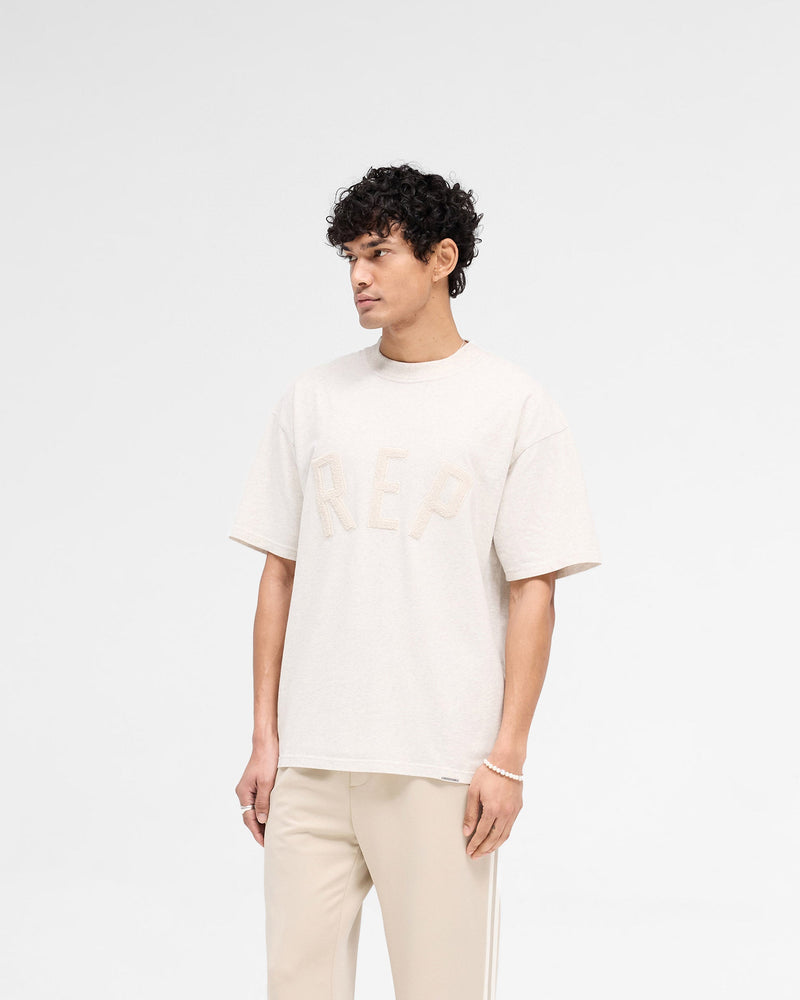 Rep Applique T-Shirt - Cream Marl